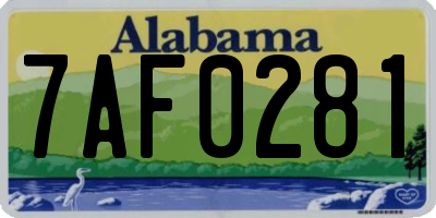 AL license plate 7AF0281