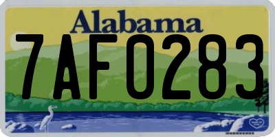 AL license plate 7AF0283