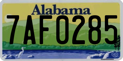 AL license plate 7AF0285