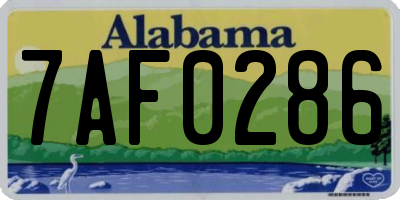 AL license plate 7AF0286