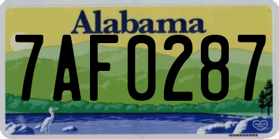 AL license plate 7AF0287