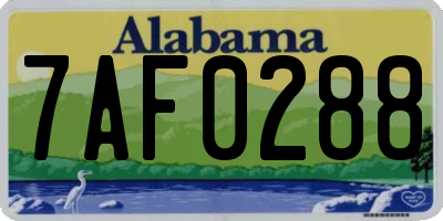 AL license plate 7AF0288