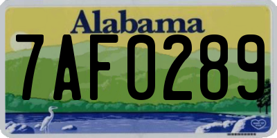 AL license plate 7AF0289