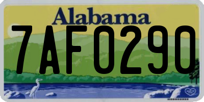 AL license plate 7AF0290