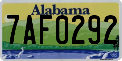 AL license plate 7AF0292