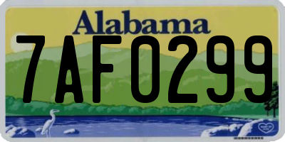 AL license plate 7AF0299