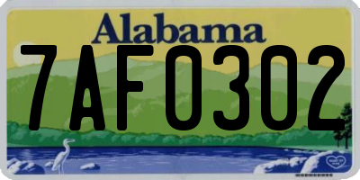 AL license plate 7AF0302