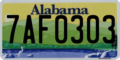 AL license plate 7AF0303