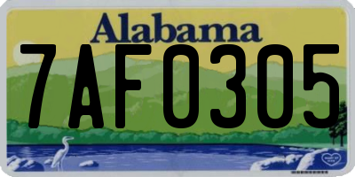 AL license plate 7AF0305