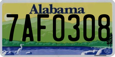AL license plate 7AF0308