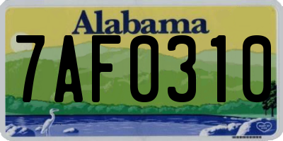 AL license plate 7AF0310