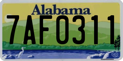 AL license plate 7AF0311