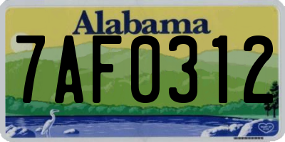 AL license plate 7AF0312
