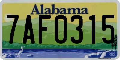 AL license plate 7AF0315