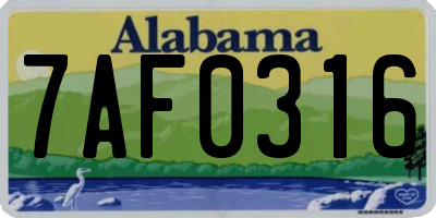 AL license plate 7AF0316