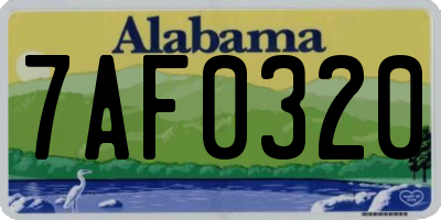 AL license plate 7AF0320
