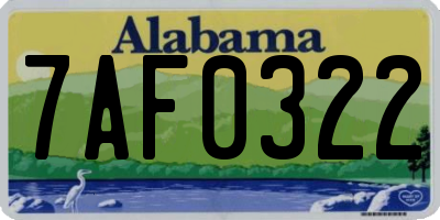 AL license plate 7AF0322