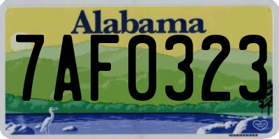 AL license plate 7AF0323