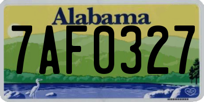 AL license plate 7AF0327