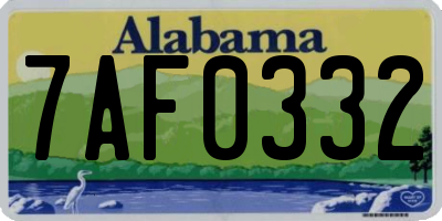 AL license plate 7AF0332
