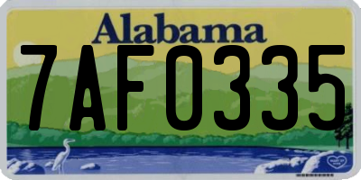 AL license plate 7AF0335
