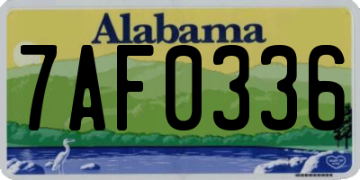 AL license plate 7AF0336