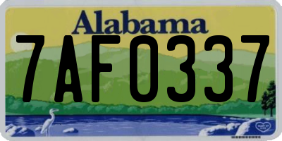 AL license plate 7AF0337