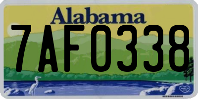 AL license plate 7AF0338