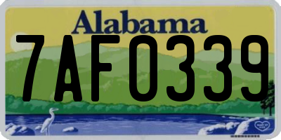 AL license plate 7AF0339
