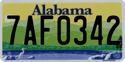 AL license plate 7AF0342