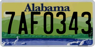 AL license plate 7AF0343