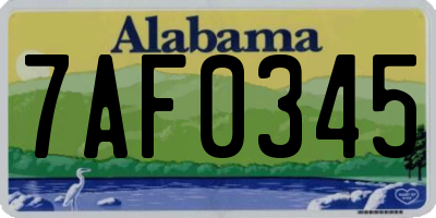AL license plate 7AF0345