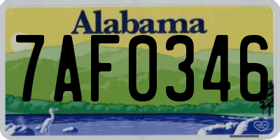 AL license plate 7AF0346