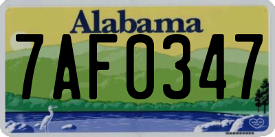 AL license plate 7AF0347