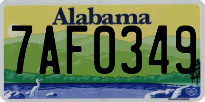 AL license plate 7AF0349