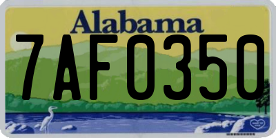 AL license plate 7AF0350