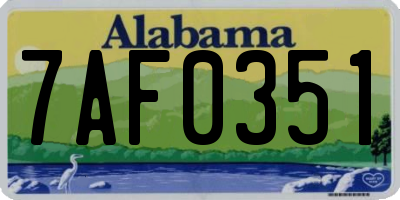 AL license plate 7AF0351