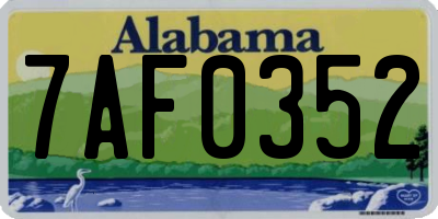 AL license plate 7AF0352