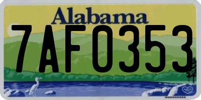 AL license plate 7AF0353