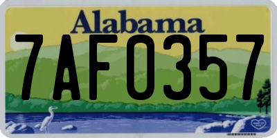 AL license plate 7AF0357