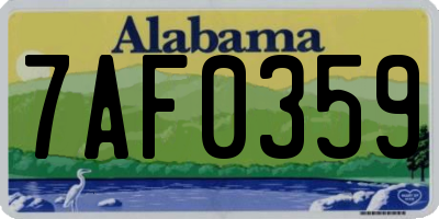 AL license plate 7AF0359