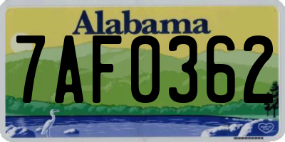 AL license plate 7AF0362