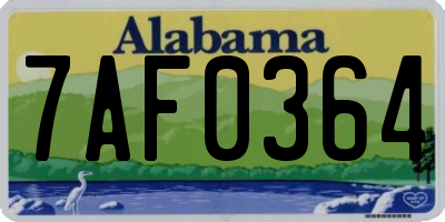 AL license plate 7AF0364