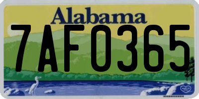 AL license plate 7AF0365