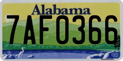 AL license plate 7AF0366