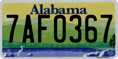 AL license plate 7AF0367