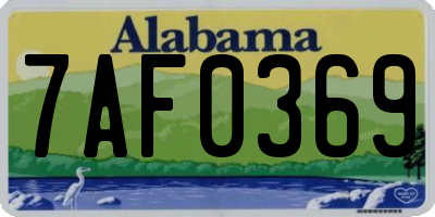 AL license plate 7AF0369