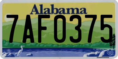 AL license plate 7AF0375