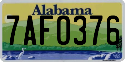 AL license plate 7AF0376