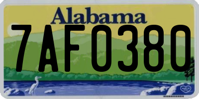 AL license plate 7AF0380